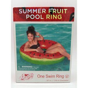 Summer Fruit Watermelon Pool Ring 47" Inflatable Swim Tube For Ages 12+ By Bestw